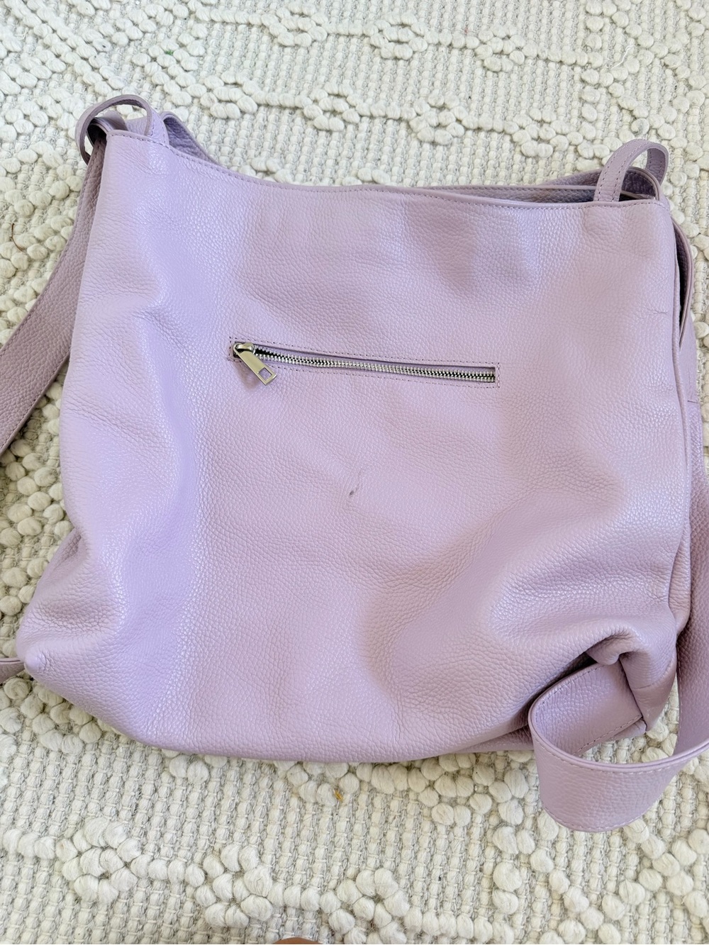 Borse in Pelle Italian Leather Lilac Lavender Hobo Shoulder Bag - Picture 5 of 5